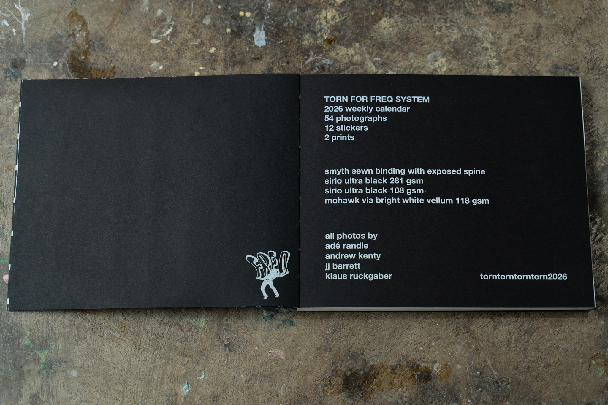 Torn x Freq System, 2026 Weekly Calendar